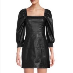 Avec Les Filles Black Puff Sleeve Dress